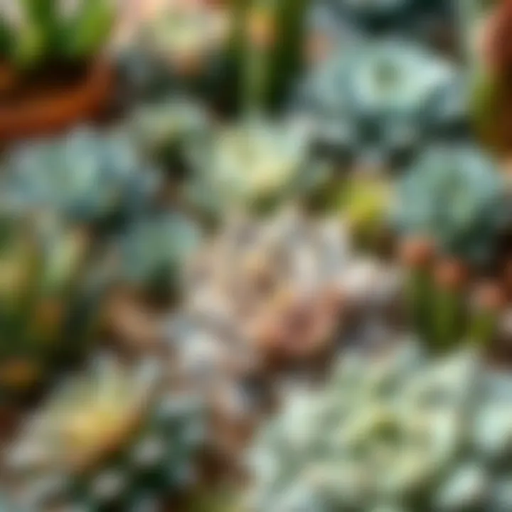Well-Arranged Succulent Garden A beautifully arranged succulent garden illustrating different species and textures