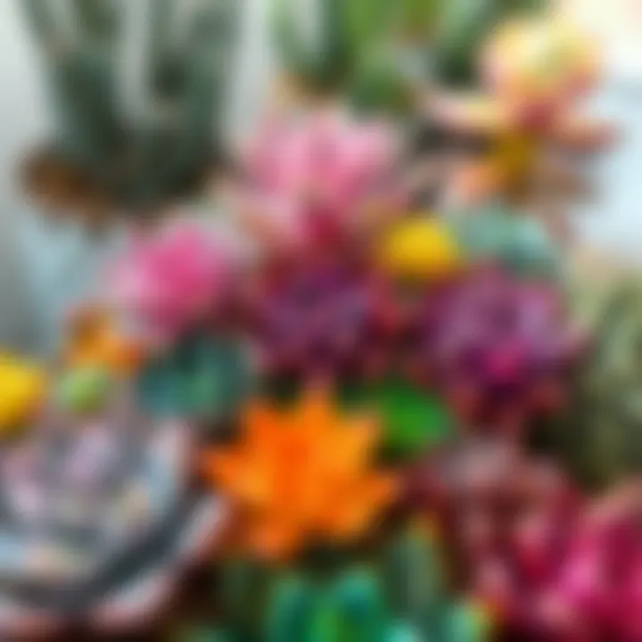 Colorful Arrangement of Succulents Variety of succulent plants in a colorful arrangement
