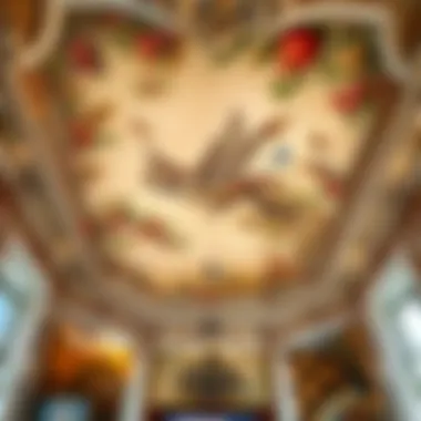 Artistic ceiling mural enhancing interior aesthetics