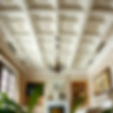 Stylish coffered ceiling adding depth to a room