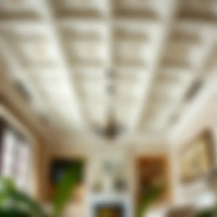 Stylish coffered ceiling adding depth to a room