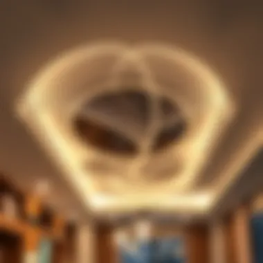 Modern ceiling with unique material and lighting