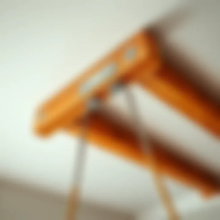 A beam in a ceiling showing proper swing attachment points