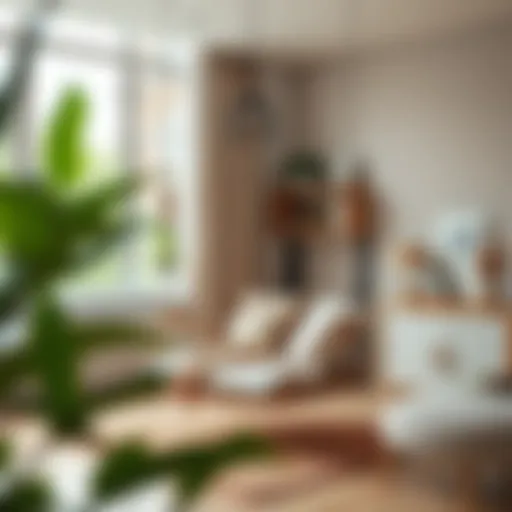 A cozy indoor swing setup in a living room