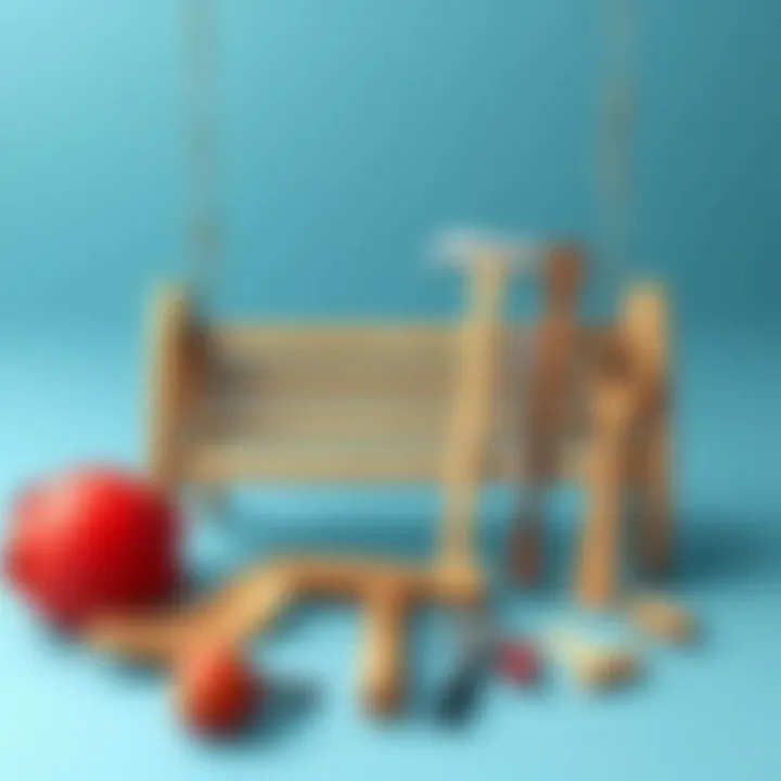 Tools and materials needed for hanging a swing