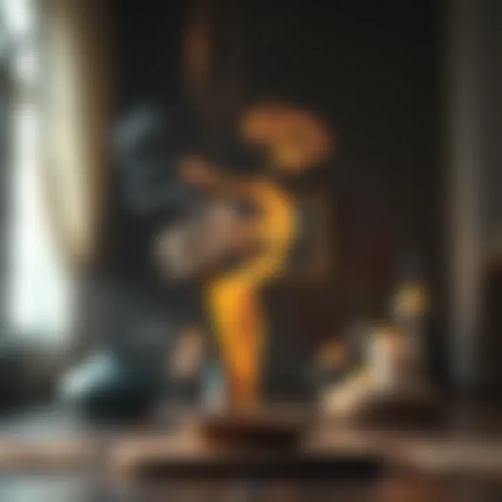 A serene setting with incense smoke rising in a meditative space