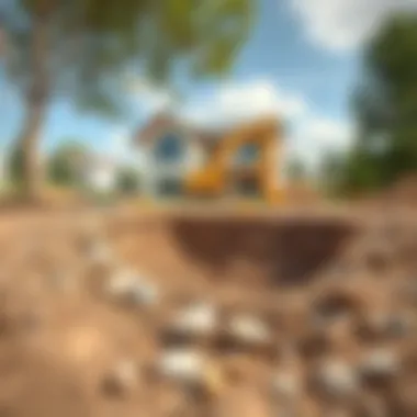 Foundation excavation for a two-story house