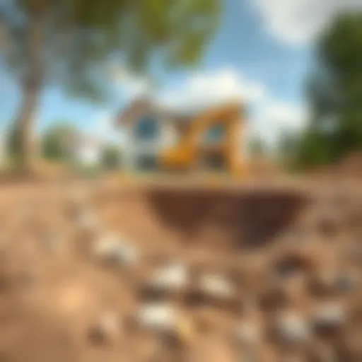 Foundation excavation for a two-story house