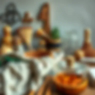 An artistic arrangement of materials for a DIY project.