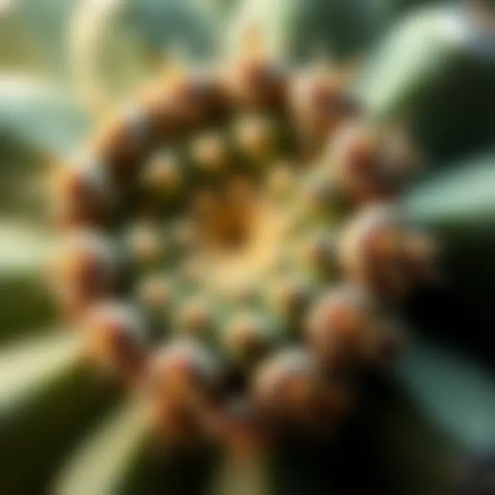 A close-up view of cactus flower texture and intricate details