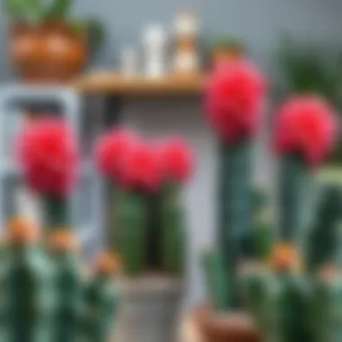 A DIY project using long cactus flowers in home decor