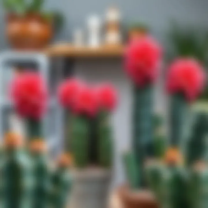 A DIY project using long cactus flowers in home decor