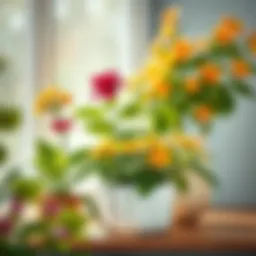 Vibrant indoor flowering plants enhancing home decor