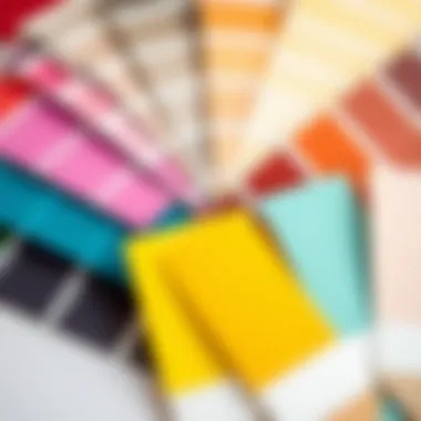 Vibrant paint color swatches arranged artfully