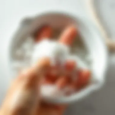 Soaking for Easier Adhesive Removal Soaking fingers in warm soapy water to loosen adhesive