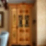 Beautifully painted wooden cabinet showcasing intricate designs