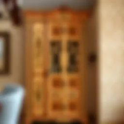 Beautifully painted wooden cabinet showcasing intricate designs