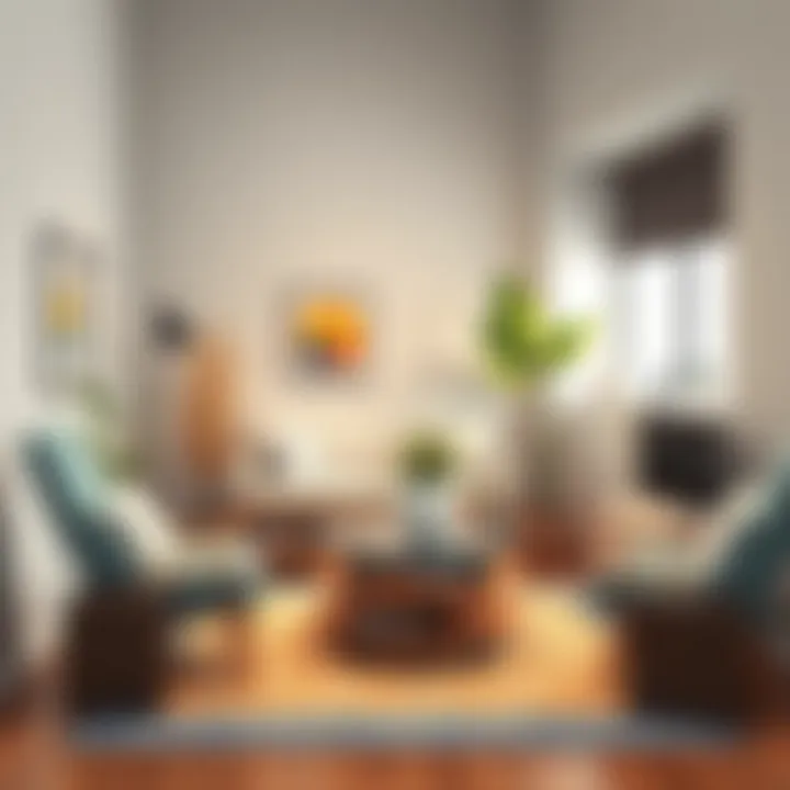 Stylish Furniture Arrangement Stylish furniture arrangement for a functional workspace