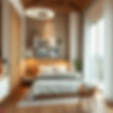 Organized bedroom layout enhancing space