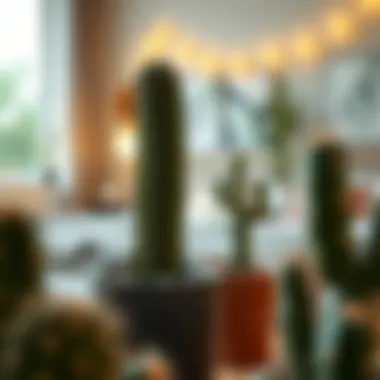 Relaxing ambiance with cactus decor