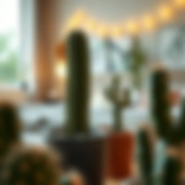 Relaxing ambiance with cactus decor