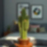 Cactus in a modern bedroom setting