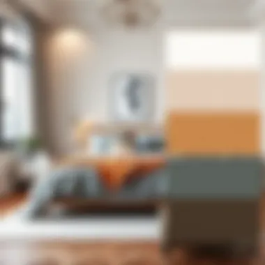 Stylish color palette for a contemporary bedroom set