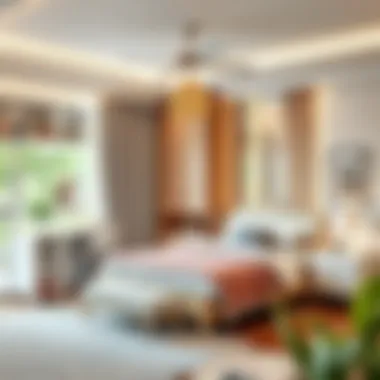 Functional bedroom set with space-saving features