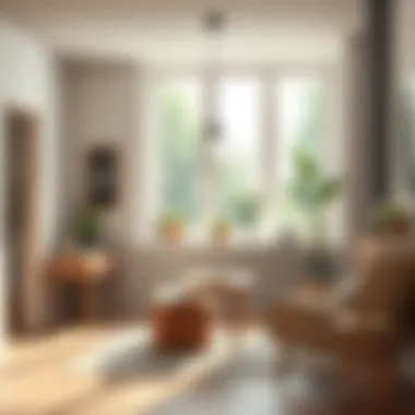 Natural light in dressing room interiors