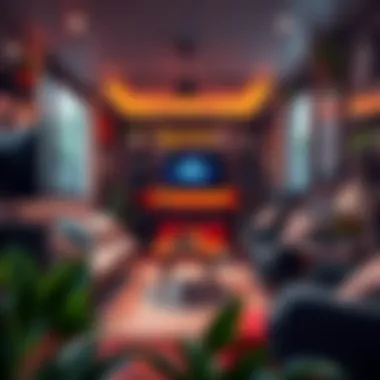 Cozy gaming corner with plush seating and themed decor