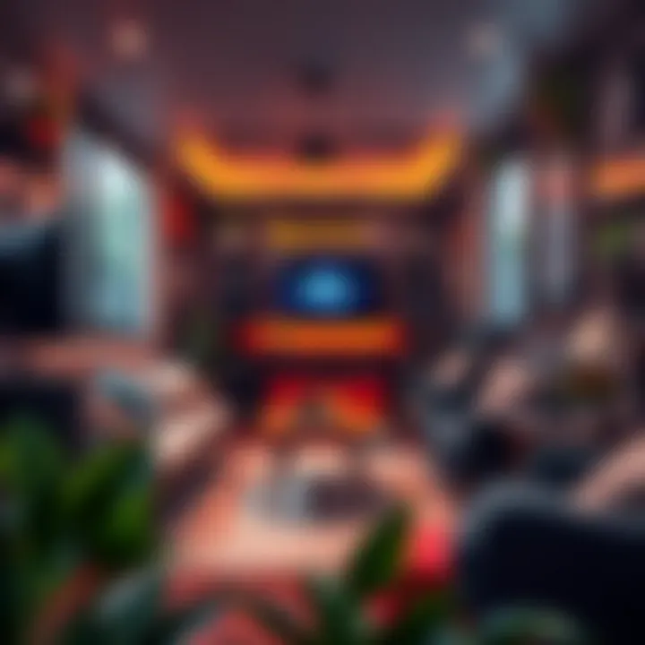 Cozy gaming corner with plush seating and themed decor