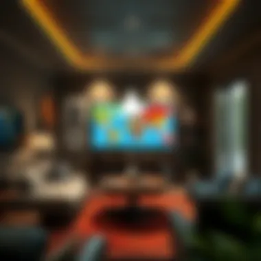 Personalized game room showcasing custom artwork and decor elements