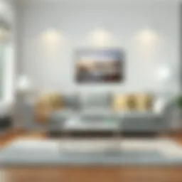 A pristine living room with a clean sofa